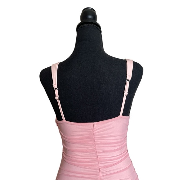 🌸Pink Ruched Cocktail Dress 🌸 Sz 0-2 or XS - Picture 6 of 7